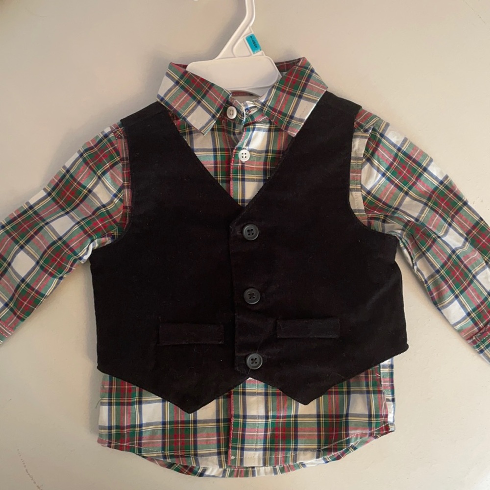Baby button down and vest